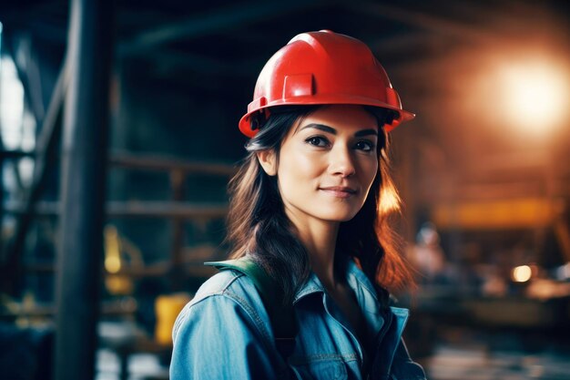 Retrato de mujer con ropa de trabajo