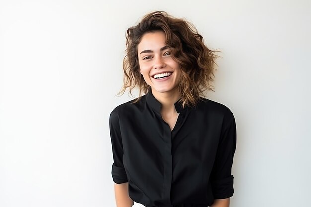 Retrato de una mujer con traje negro