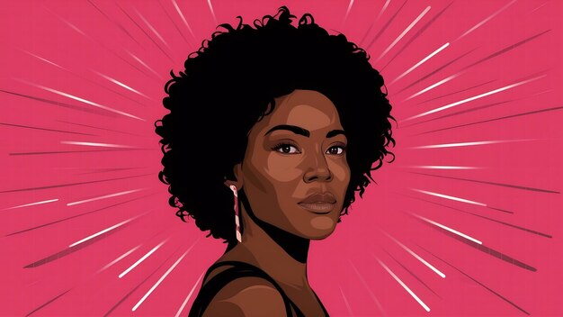 Foto retrato de mujeres afroamericanas en fondo rosa en neón