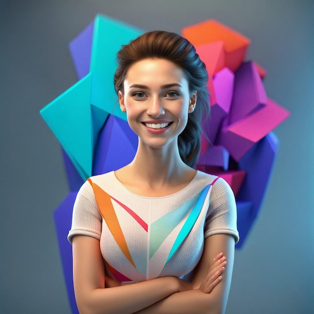 retrato de mujeres sonriendo con fondo colorido