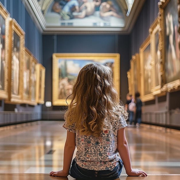 Foto retrato de un museo virtual para niños con arte interactivo