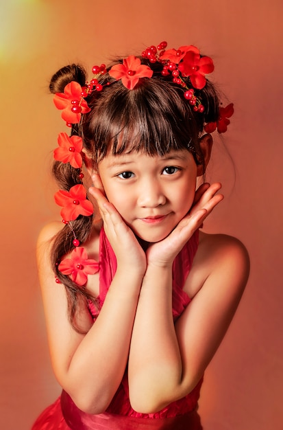 Retrato de niña asiática