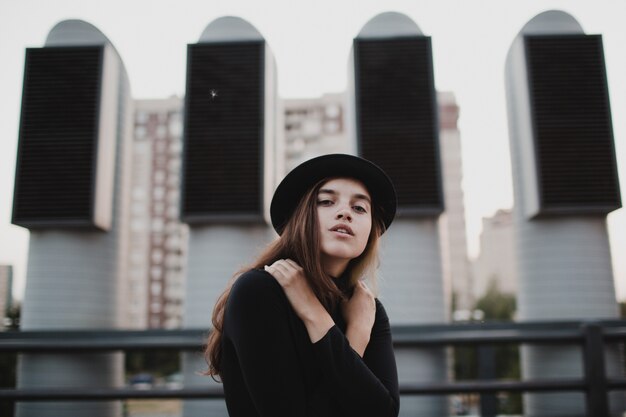 Foto retrato de niña bonita joven