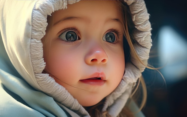 Un retrato de una niña dulce e inocente