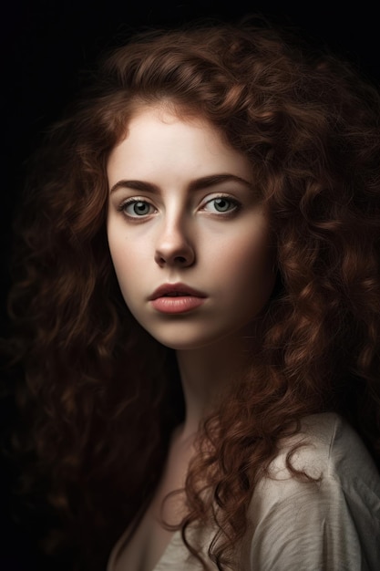 Retrato de una niña con el pelo rojo