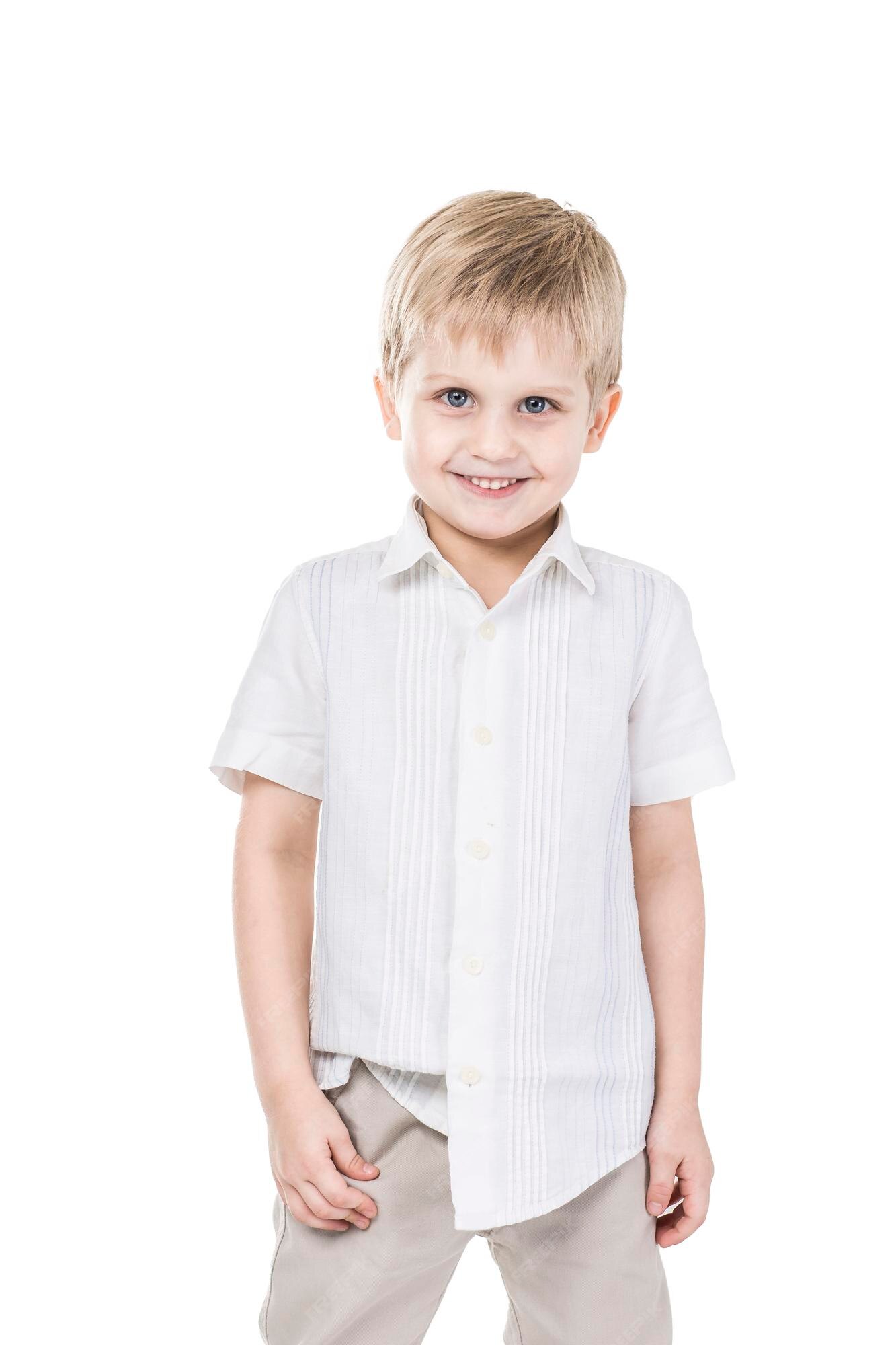 Retrato de una niña de 5 años aislada sobre fondo blanco: fotografía de  stock © Lopolo #65394861