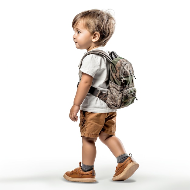 Retrato de un niño curioso aislado sobre un fondo blanco