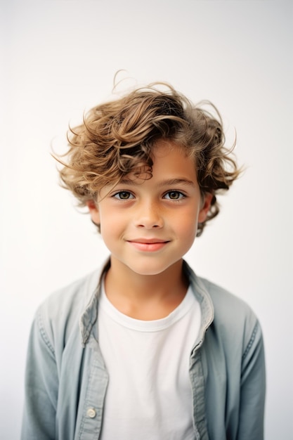 Retrato de un niño joven un niño sonriendo