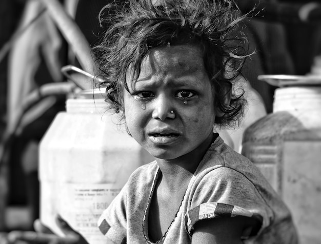 Foto retrato de un niño en primer plano