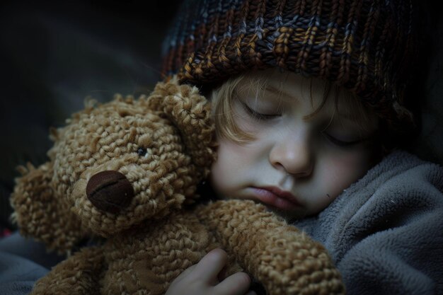 retrato de un niño triste, abandonado y solitario