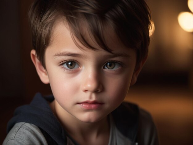 Retrato de un niño triste