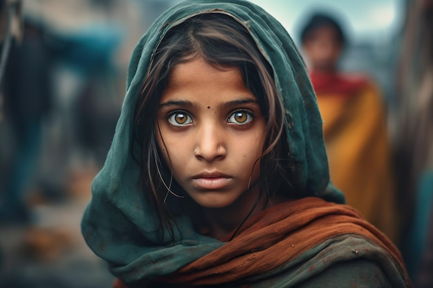 Foto retrato de niños de la calle realizado con tecnología generativa ai