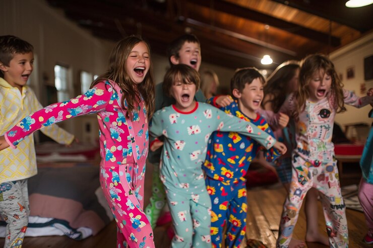 Retrato de los niños durmiendo en la felicidad