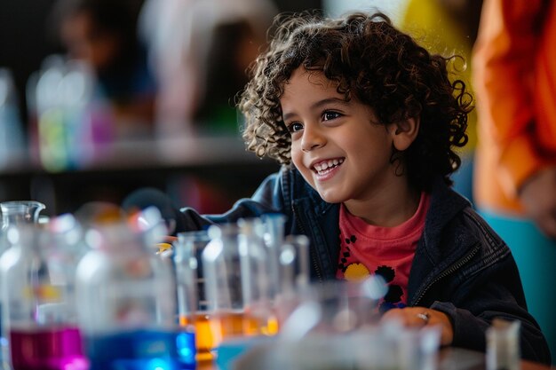 Retrato de niños en una expedición científica