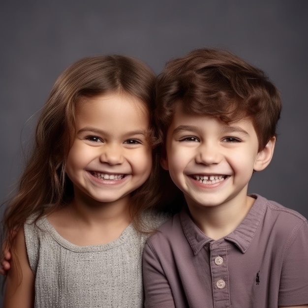 Retrato de niños pequeños sonrientes