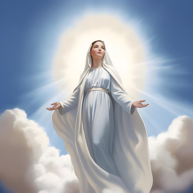 Retrato de nuestra señora de gracia Virgen María en el cielo