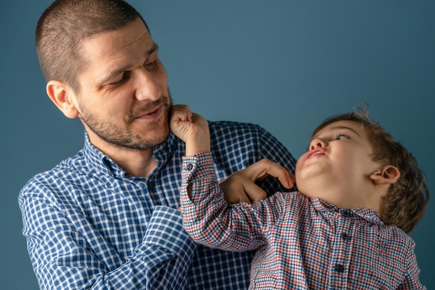 Foto retrato de padre e hijo