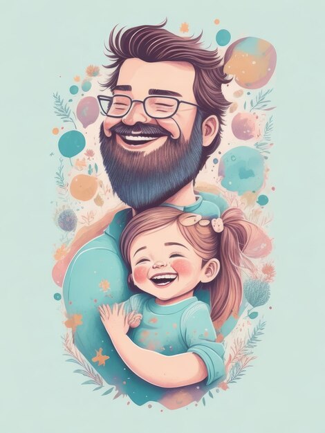 Foto un retrato de un padre y una hija.