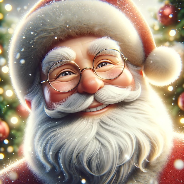 Un retrato de un Papá Noel sonriente