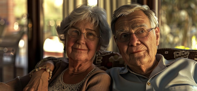 Foto retrato de una pareja de ancianos ia generativa