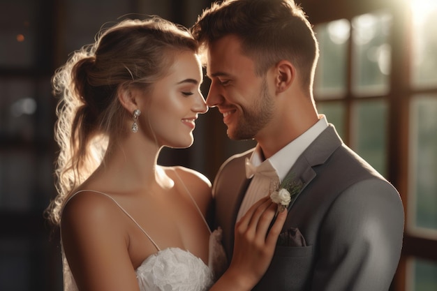 Retrato de una pareja en el día de la boda