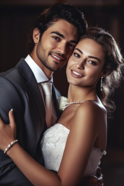 Retrato de una pareja en el día de la boda