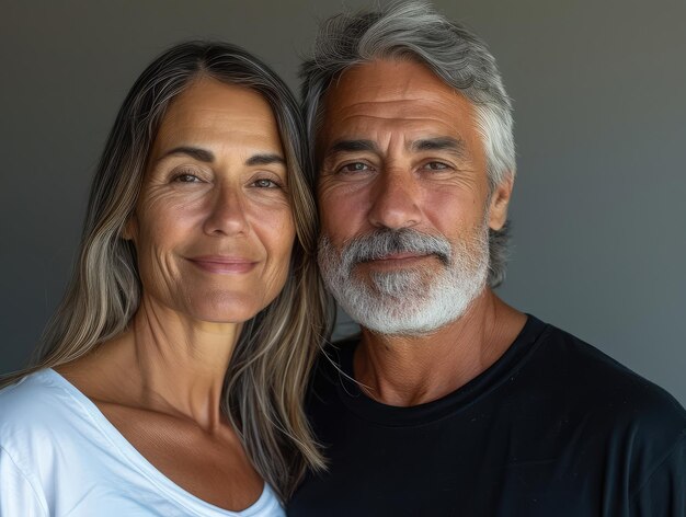 Retrato de una pareja de jubilados maduros de mediana edad y ancianos concepto de amor de jubilación secon