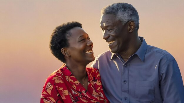 Retrato de una pareja madura sonriente