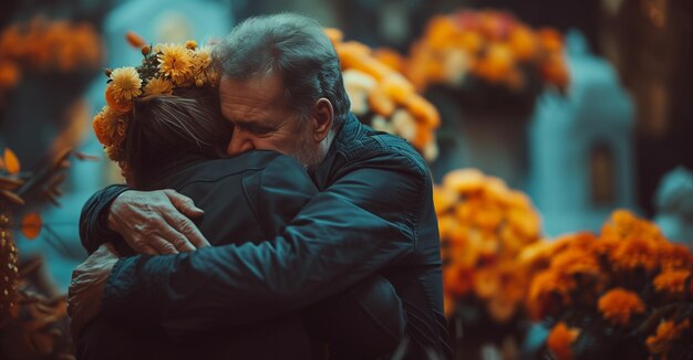 retrato de una pareja en otoño sobre el amor por la naturaleza