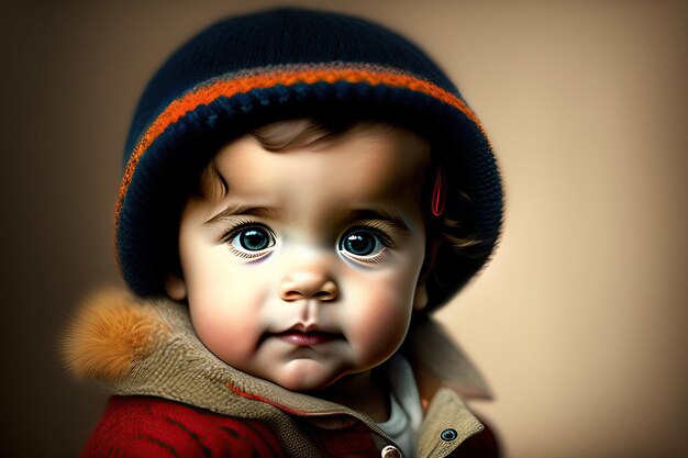 Retrato de un pequeño bebé lindo