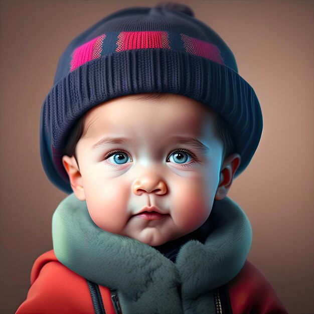 Retrato de un pequeño bebé lindo