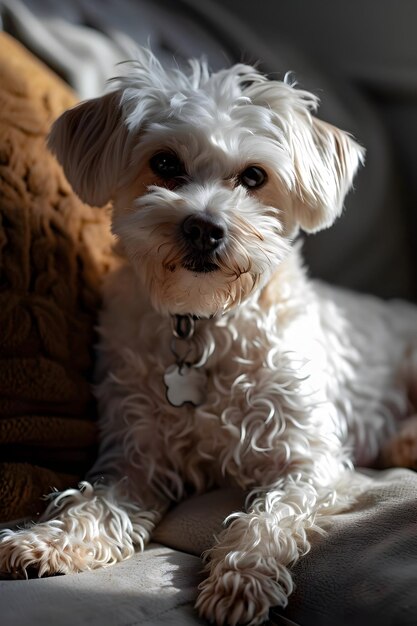 Retrato de un perro blanco