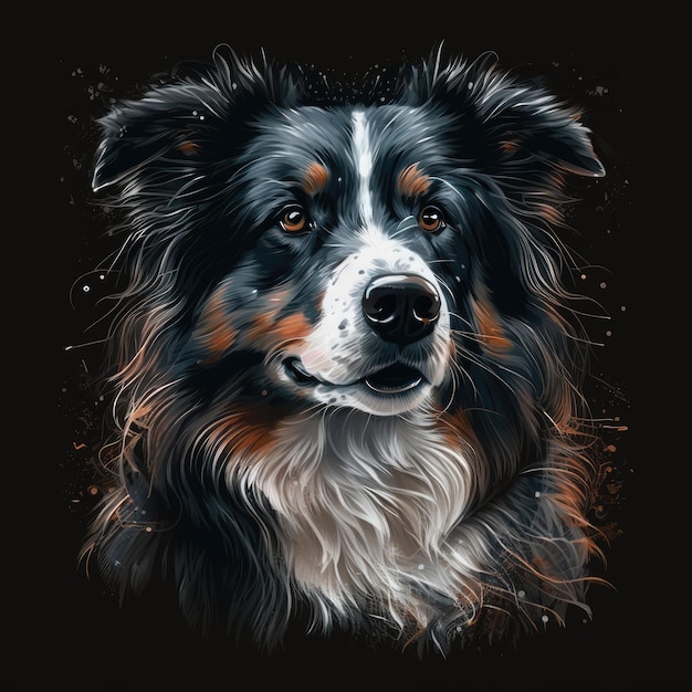 Foto el retrato de un perro de un border collie