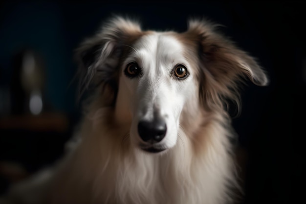 Retrato de un perro borzoi