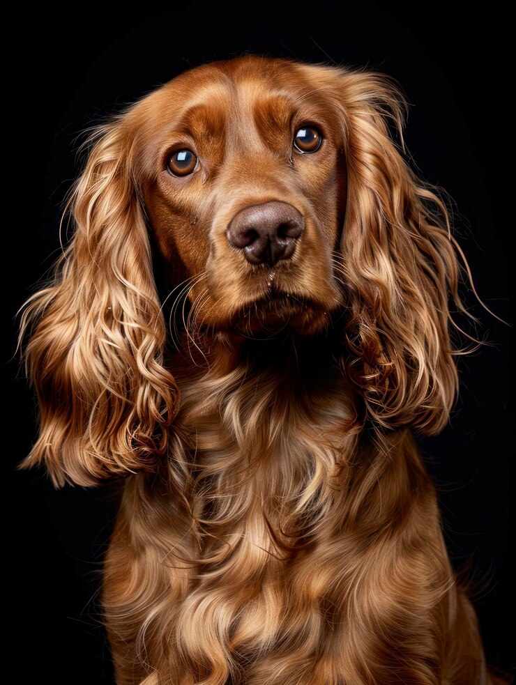 Retrato de un perro cocker spaniel inglés fotografía de un animal lindo