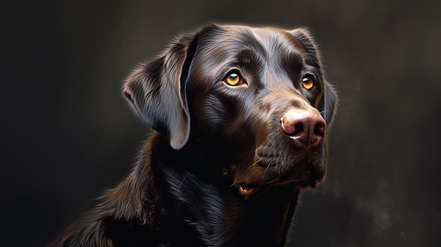 Un retrato de un perro labrador negro