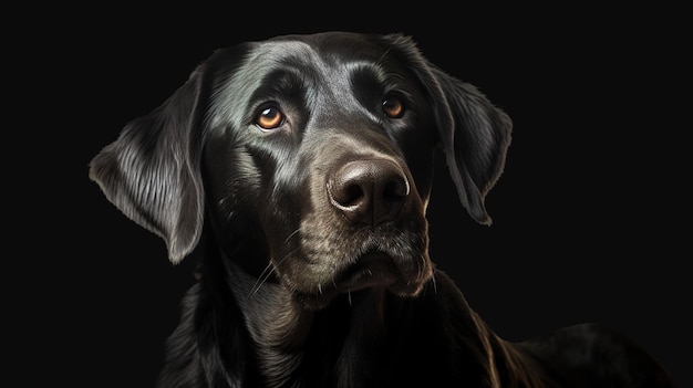Un retrato de un perro labrador negro
