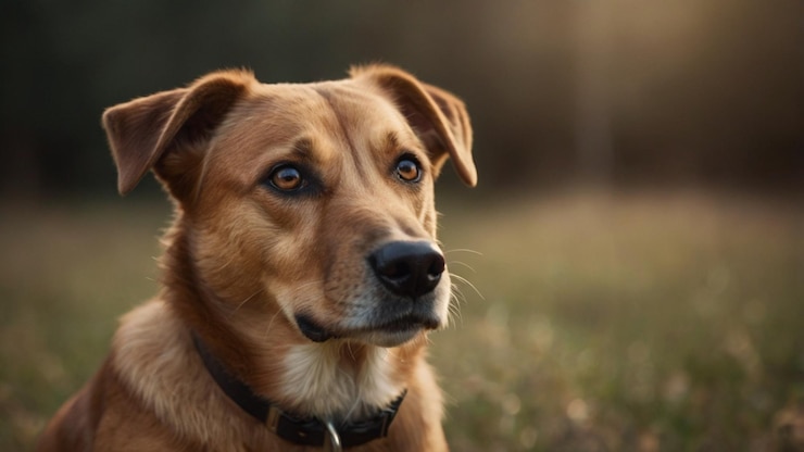 Retrato de perro mirando hacia la cámara