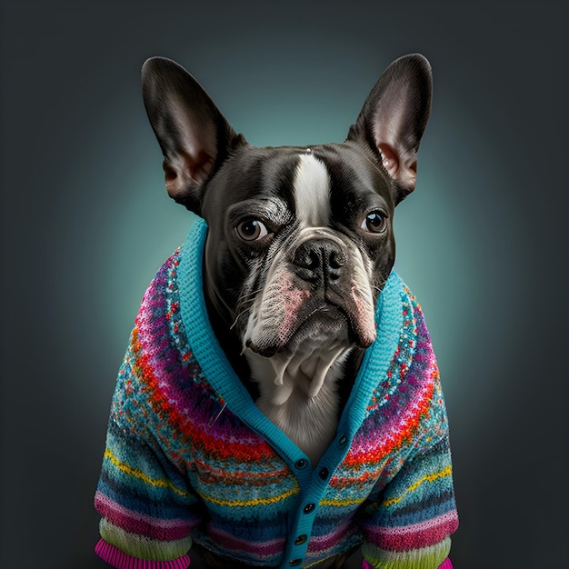 Retrato de un perro de moda illustartion arte moderno y divertido