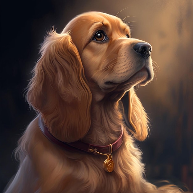 Retrato de perro pintado al estilo Disney