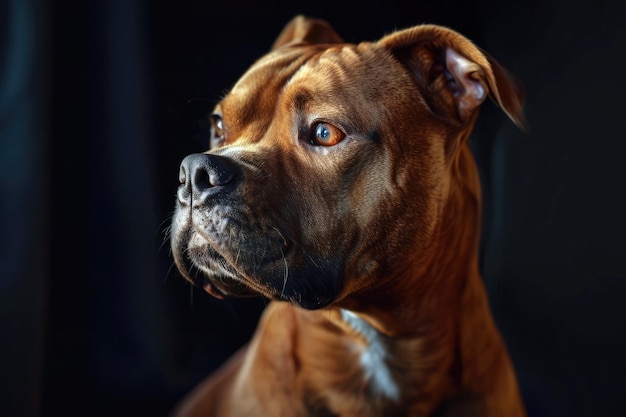 Retrato de un perro pitbull