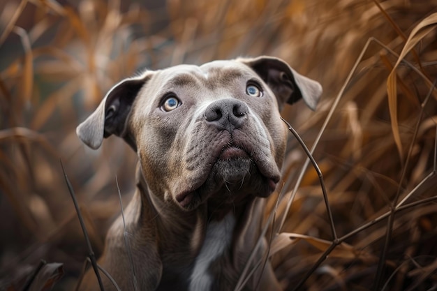 Retrato de un perro pitbull