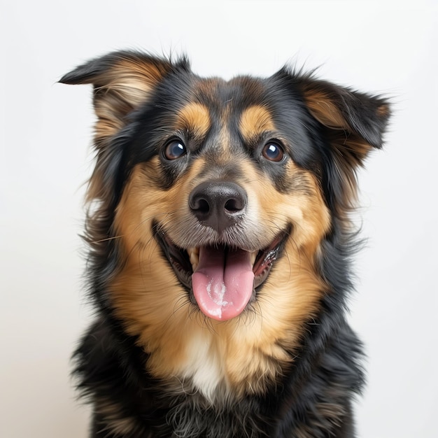 Foto retrato de un perro sonriente