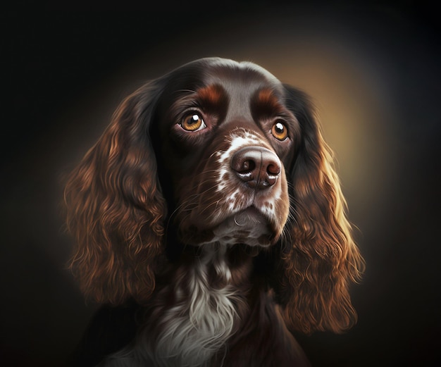 Retrato de perro spaniel