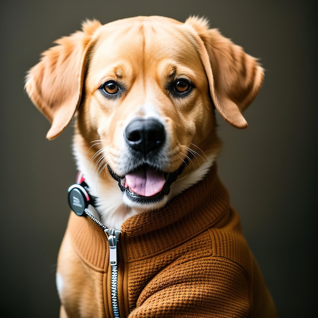 Retrato de un perro vestido Generativo AIx9