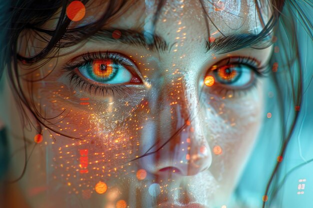 Un retrato de una persona con ojos artificiales