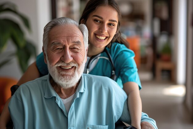 Foto retrato de una persona sonriente en la vida cotidiana