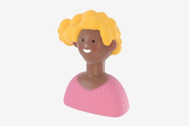 Retrato de personas brillantes en 3D de una mujer joven