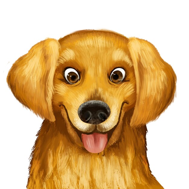 Retrato pintado de Golden Retriever