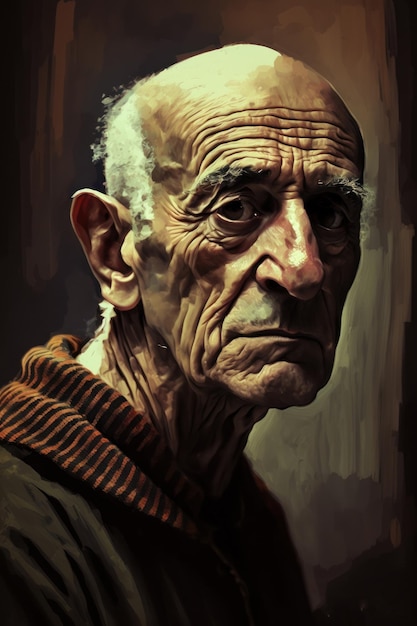 Retrato del pintor famoso Imagen de ilustración hermosa IA generativa